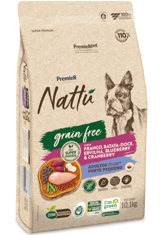 PREMIER NATTU CÃO AD PEQ. PORTE GRAIN FREE 10,1 KG
