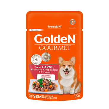 GOLDEN GOURMET CAO AD. PEQ. PORTE CARNE 20X85GRS