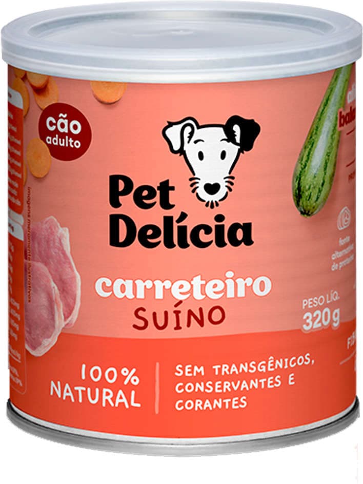 PET DELICIA CARRETEIRO SUINO 320GRS (CÃO)