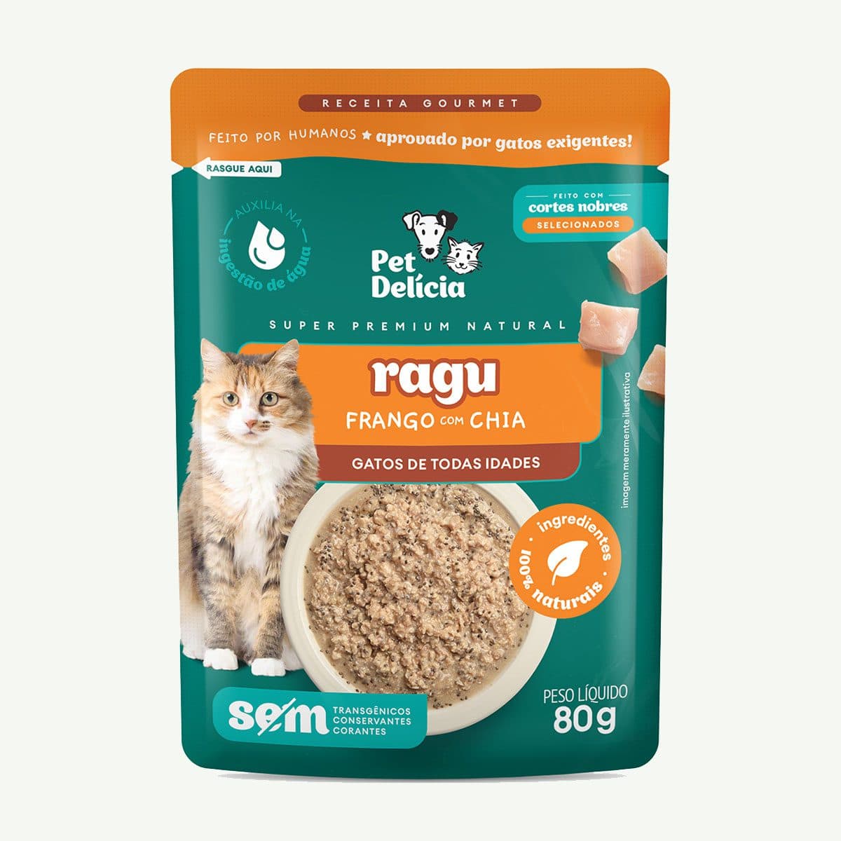 SACHE RAGU GATOS FRANGO C/ CHIA 80G