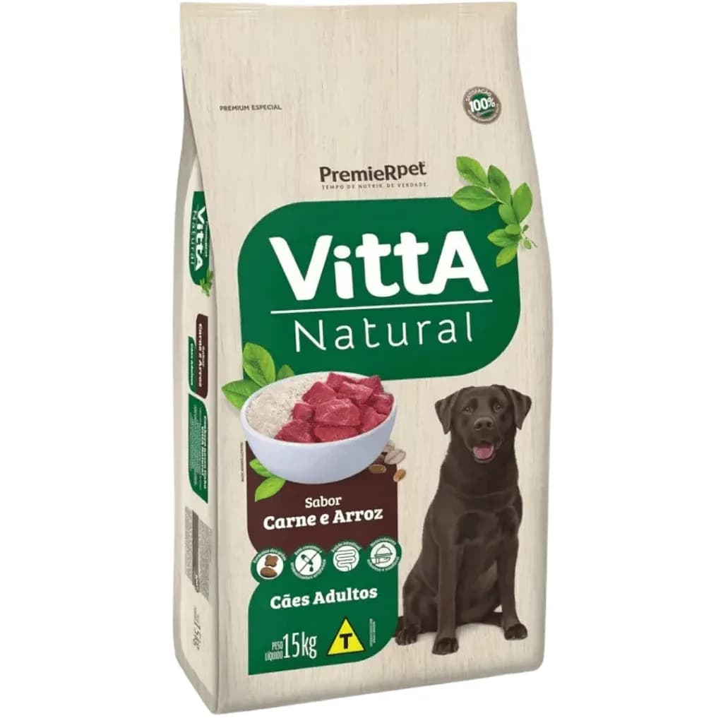 VITTA NATURAL ADULTO CARNE/ARROZ 15KG