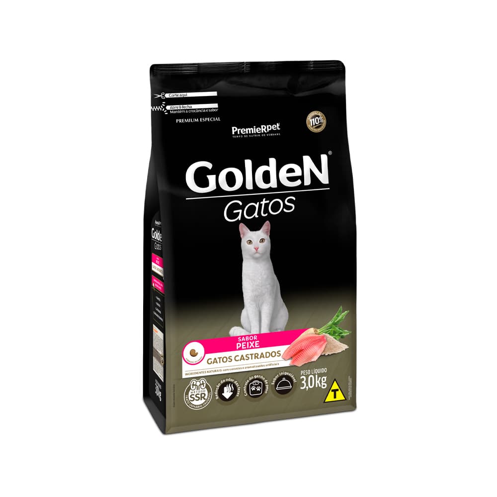 GOLDEN GATOS AD.CAST. PEIXE 3KG