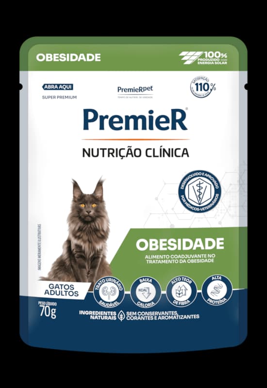 PREMIER NUTR CLIN UMIDOS GATOS OBESIDADE 20X70GRS