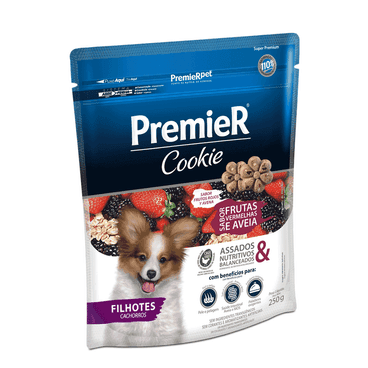 PREMIER COOKIE FILHOTES FRUTAS VER 250GR