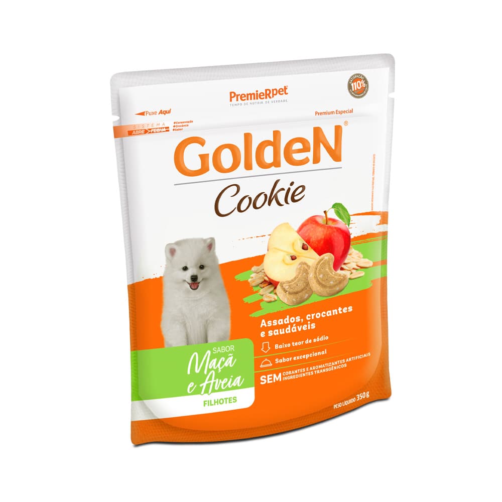 GOLDEN COOKIE CAES FILH MAÇA & AVEIA 350 GRS