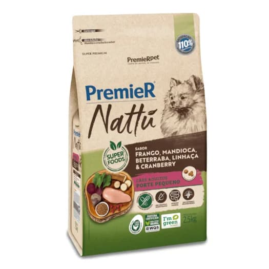 PREMIER NATTU AD. PEQ. PORTE MANDIOQUINHA 2.5KG