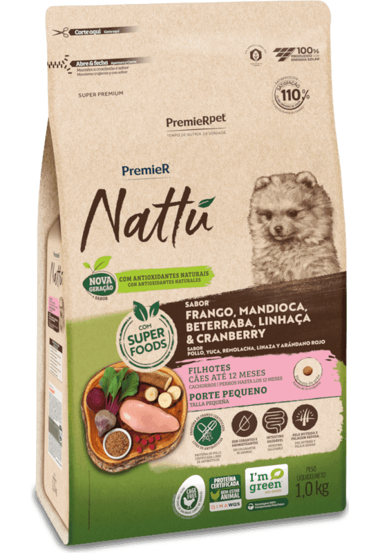 PREMIER NATTU FILHOTE PEQ.PORTE MANDIOCA 2.5KG