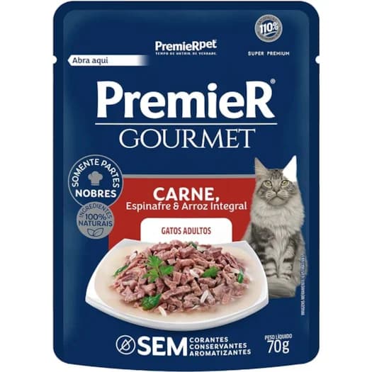 PREMIER GOURMET GATO AD. CARNE 20X70GRS