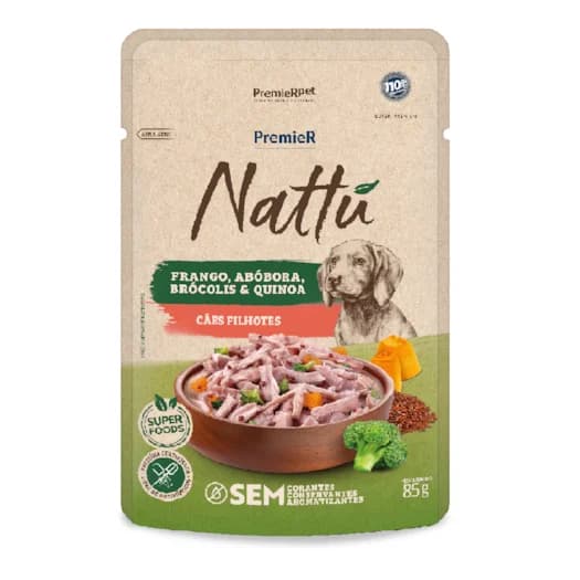 PREMIER NATTU UMIDOS CAES FIL FRAN/ABOBORA 20X85GRS