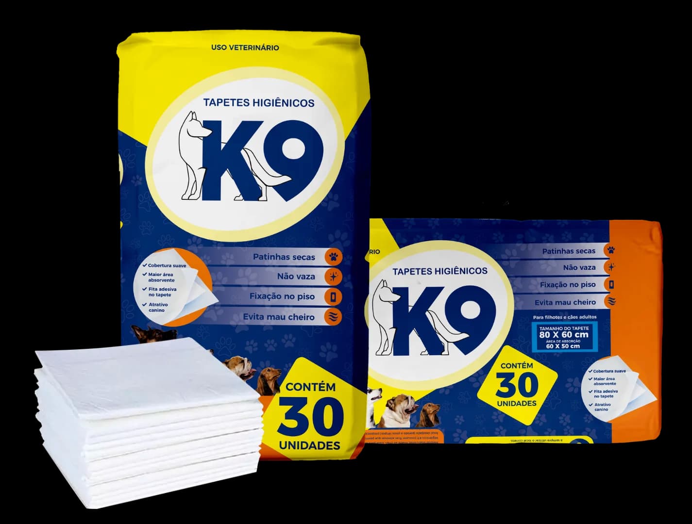 TAPETE HIG. PET K9 80X60 30 UNID
